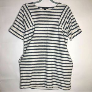 BANANA REPUBLIC striped dress white and gray. P Sm